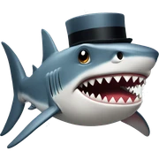 Shark with a top hat sticker