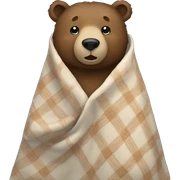 Bear in a coverlet sticker