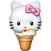 Hello kitty eating ice cream  sticker