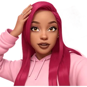 dreamy pink haired girl sticker