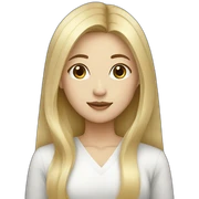 korean blond woman straight hair sticker
