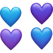Blue and purple heart sticker