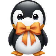 Penguin with bow sticker