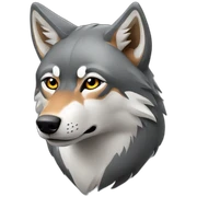 red gray wolf sticker