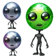 Disco ball alien sticker