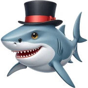 Shark with a top hat sticker