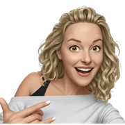 blonde girl with joyful smile sticker