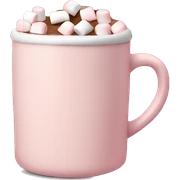 Light Pink mug of hot chocolate with marshmallows  sticker