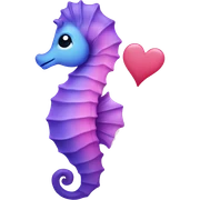 Seahorse with hearts sticker