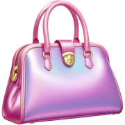 pink shiny sparkly glittery Barbie-style bag sticker