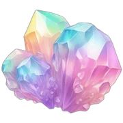 Pastel iridescent rainbow crystal clusters sticker