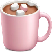 Light Pink mug of hot chocolate with marshmallows  sticker