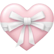 Pastel pink heart with white bow sticker