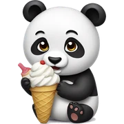 Panda eating ice cream sticker