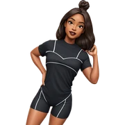 confident dark-skinned girl portrait sticker
