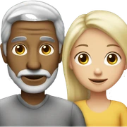 grey haired dad with blonde daughter sticker