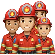 Group male wear fire fighting uniform sticker