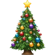 Christmas tree with colorful ornaments and colors on it sticker