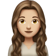 White girl with long brown hair and brown eyes sticker