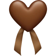 Brown heart with bow sticker