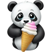 Panda eating ice cream sticker