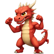 dragon with muscles sticker