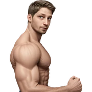 muscular male portrait profile view sticker