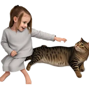 smiling girl with cat portrait sticker