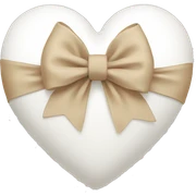 white heart with beige bow sticker