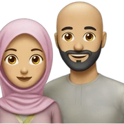 Muslim bearded bald man and hijab wife sticker