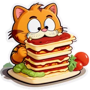 Garfield eating lasagna  sticker