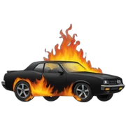 burning black car sticker