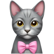 gray cat with pink bow sticker