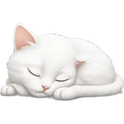 White cat sleeping sticker
