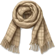 plaided beige winter scarf sticker