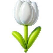 white tulip balloon style sticker