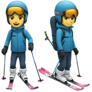 Skiing sticker