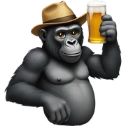 Gorilla drinking a beer sticker