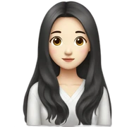 Korean girl with long hair sticker