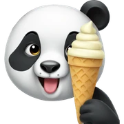 Panda eating ice cream sticker