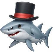 Shark with a top hat sticker