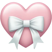Pastel pink heart with white bow sticker
