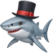 Shark with a top hat sticker