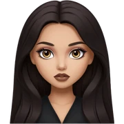 dark long hair, pretty eyes, pretty makeup, pretty bratz baddie sticker