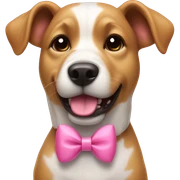 Dog with a pink bow sticker