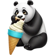 Panda eating ice cream sticker