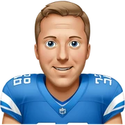 White man wearing Detroit lions jersey sticker