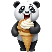 Panda eating ice cream sticker