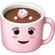Light Pink mug of hot chocolate with marshmallows  sticker