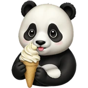 Panda eating ice cream sticker
